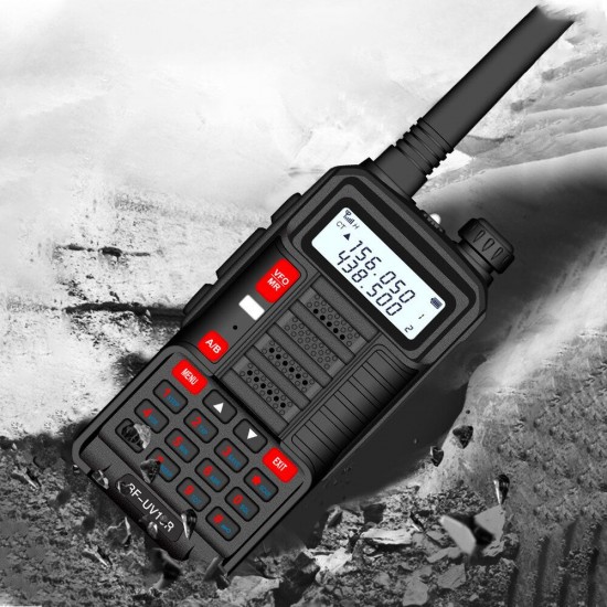 BF-UV10R Plus 10W 5800mAh UV Dual Band Two-way Handheld Radio Black Walkie Talkie 128 Channels LED Flashlight USB Rechargeable Outdoor Hiking Intercom