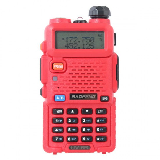 UV-5R Red 136-174/400-480Mhz Dual Band UHF/VHF Walkie Talkie