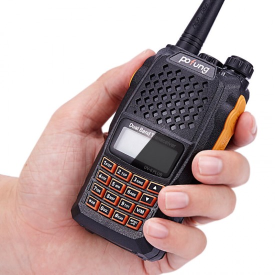 UV-6 PLUS 400-520MHz 128 Channels 7.4V Dual Band Radio Handheld Walkie Talkie Flashlight Chinese-English Language Driving Hotel Civilian Intercom