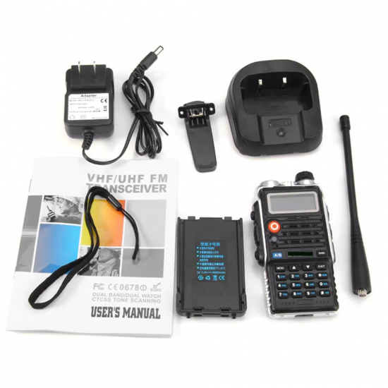 UV82 PLUS VHF/ UHF Dual Band Walkie Talkie Two-way Radio FM Transceiver With Flashlight