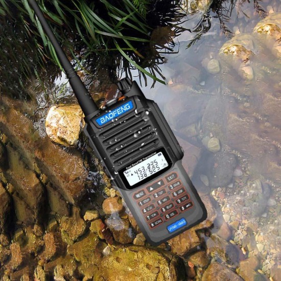 UV9R-AMG 15W Walkie Talkie US Plug IP68 Waterproof UV Dual Band Two Way Handheld Radio 400-470MHz 128 Channels Sea Land Hotel Civilian Intercom