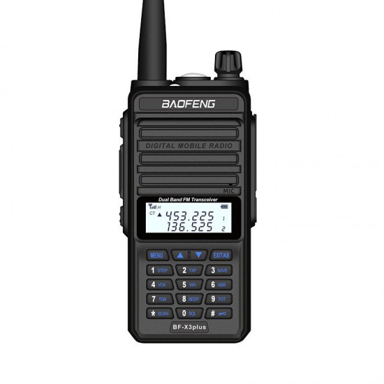 X3-Plus 9500mah 18W Tri-band Radio Walkie Talkie 20 KM Waterproof UHF/VHF Transceiver 220MHz Radio Transmitter Black