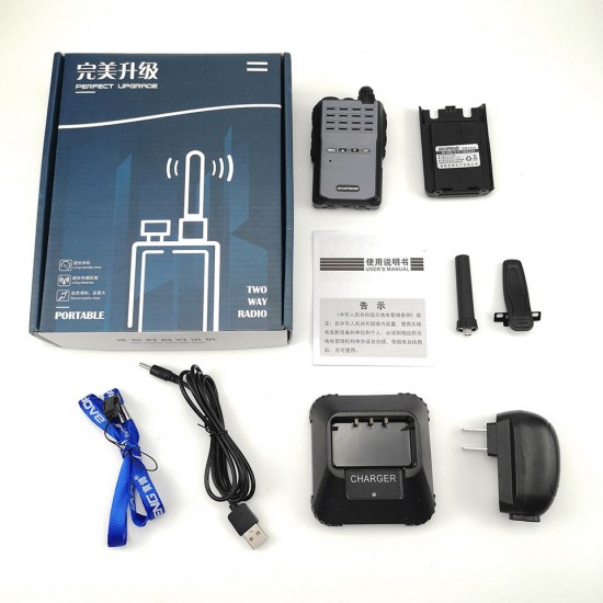 BF-E90 Walkie Talkie With Headset 5W Power 400-470Mhz Frequency UHF Handheld Radio Intercom Two-Way Radio