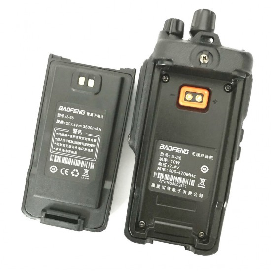 S56 10W High Power IP67 Waterproof Walkie Talkie UHF 3500mAh FM Transceiver Walkie TalkiePortable Ham Radio