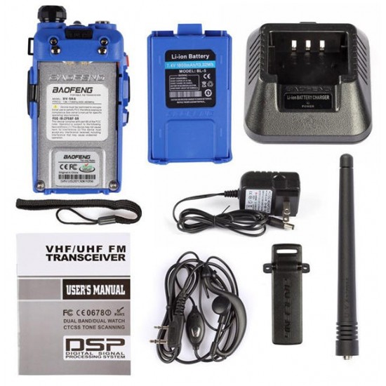 UV-5RA Blue Dual Band Handheld Transceiver Radio Walkie Talkie