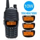 UV-990 Walkie Talkie Triple 10W Dual PTT VHF UHF Dual Band Ham CB Radio Two Way Audio Black