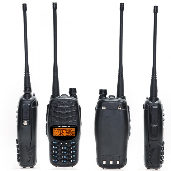 UV-990 Walkie Talkie Triple 10W Dual PTT VHF UHF Dual Band Ham CB Radio Two Way Audio Black