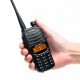 UV-990 Walkie Talkie Triple 10W Dual PTT VHF UHF Dual Band Ham CB Radio Two Way Audio Black