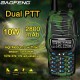 UV-990 Walkie Talkie Triple 10W Dual PTT VHF UHF Dual Band Ham Portable CB Radio Two Way Audio