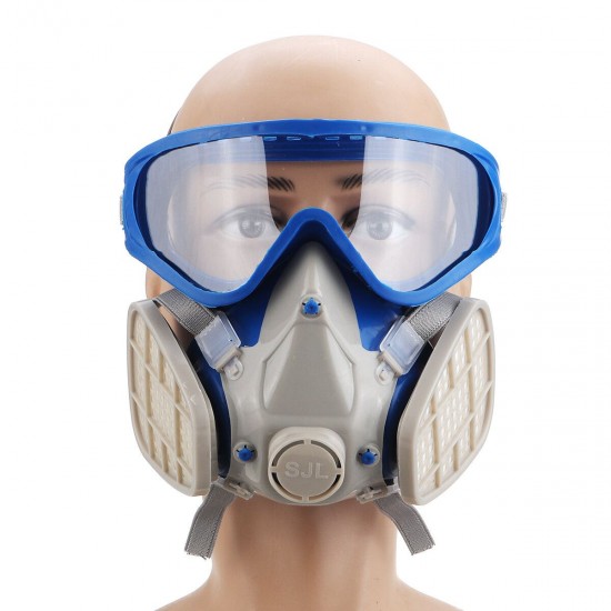 Face Protective Cover Anti Splash Particulate Mask Anti-dust Dustproof Goggles Chemical Respirator & Goggles Face Respirator Pesticide Dustproof Fire Escape Breathing Apparatus