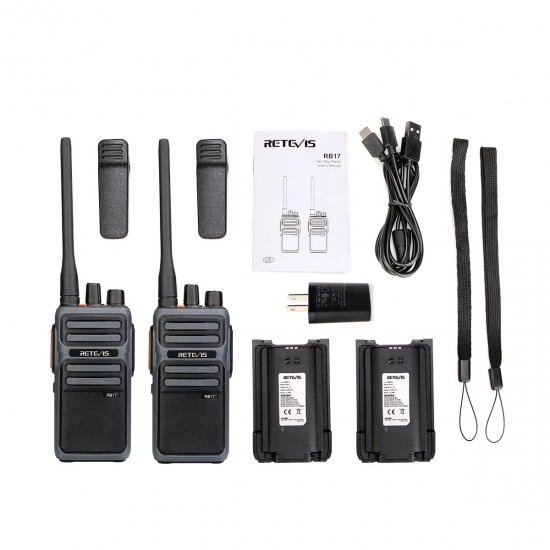 RB617 PMR FRS 446License-free 16 Channel Two Way Radio Intercom Console Large Capacity Type-c Charging Walkie Talkie