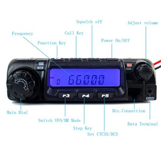 RT-9000D VHF 400-490MHz Mobile Car Radio Transceiver 200CH 50CTCSS 60W