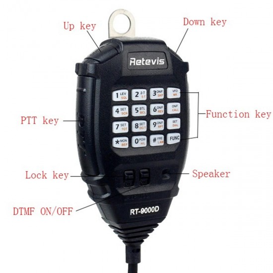 RT-9000D VHF 400-490MHz Mobile Car Radio Transceiver 200CH 50CTCSS 60W