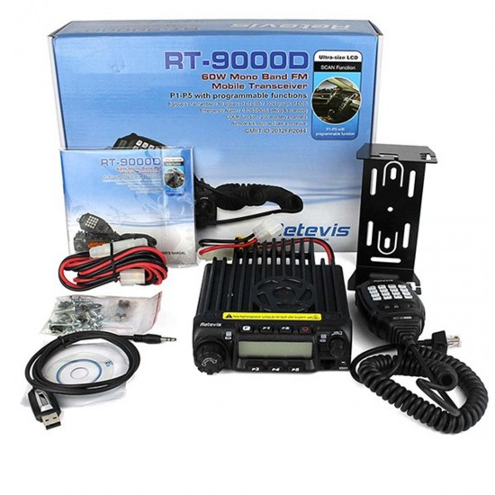 RT-9000D VHF 400-490MHz Mobile Car Radio Transceiver 200CH 50CTCSS 60W