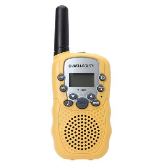 T-388 0.5W UHF Auto Multi-Channels Mini Radios Walkie Talkie Yellow