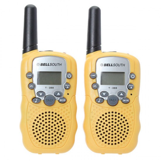 T-388 0.5W UHF Auto Multi-Channels Mini Radios Walkie Talkie Yellow