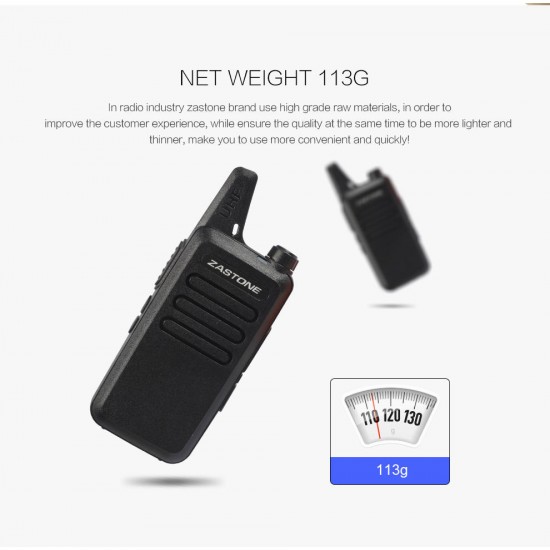 X6 UHF 400-470 MHz 16 CH Mini Walkie Talkie Portable Handheld Ultra Thin Transceiver