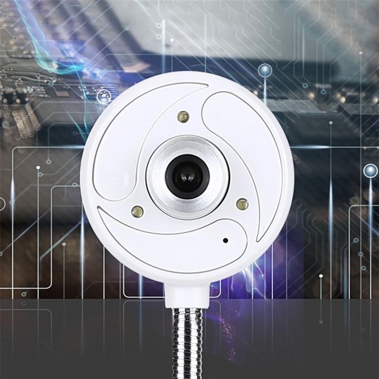 HD 1080P Webcam CMOS 30FPS 10 Million Pixels USB 2.0 Drive-free Camera Windmill-shape Web Camera with Microphone for Desktop Computer Notebook PC