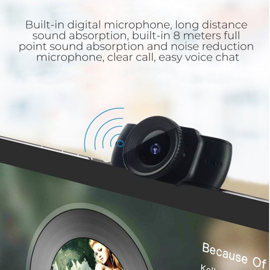 Webcam 1080P USB Video Gamer Camera PC Full HD Web Cam Built-in Microphone for Youtube Web Camera