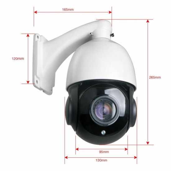 1080P 30X Zoom POE 2.0MP PTZ Wired Camera System Pan/Tilt Speed Dome Camera Audio Waterproof Home Security Cameras