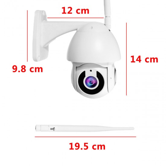 1080P HD IP Camera Waterproof Outdoor WiFi PTZ Pan Tilt Security IR Camera Night Vision