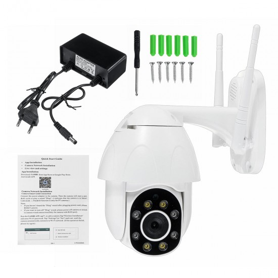 1080P Wifi IP Camera Waterproof Outdoor HD Full Color Night Vision Surveillance 360°