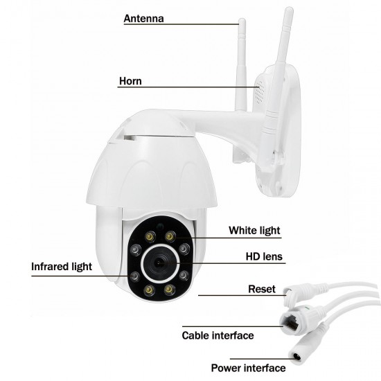 1080P Wifi IP Camera Waterproof Outdoor HD Full Color Night Vision Surveillance 360° 1080P Wifi IP Camera Waterproof Outdoor HD Full Color Night Vision Surveillance 360°
