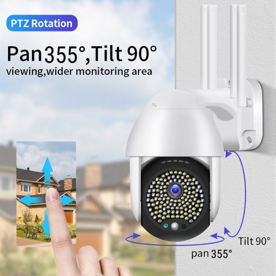 122LED 1080P PTZ Security WIFI Camera Waterproof Outdoor Wireless IP CCTV IR Camera