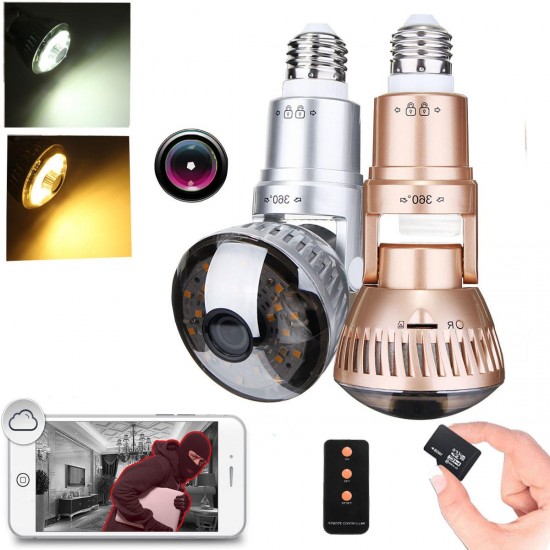 1.3MP 960P Wireless Security Camera LED Light Bulb IP Camera Motion Detection Night Vision Light Switch Control