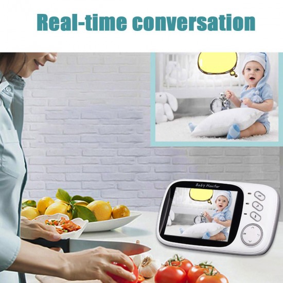 2 Way Talk Camera 3.2inch Digital Wireless Baby Monitors Night Vision Video Audio Camera