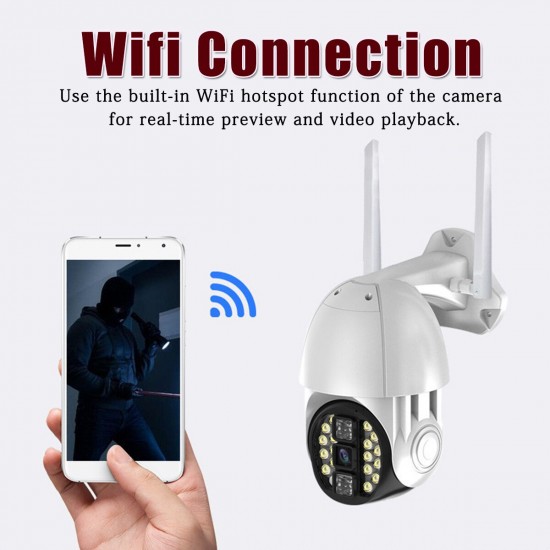 200W 1080P HD Wifi Camera PTZ Security Smart Cam Monitor Outdoor Two-Way Audio