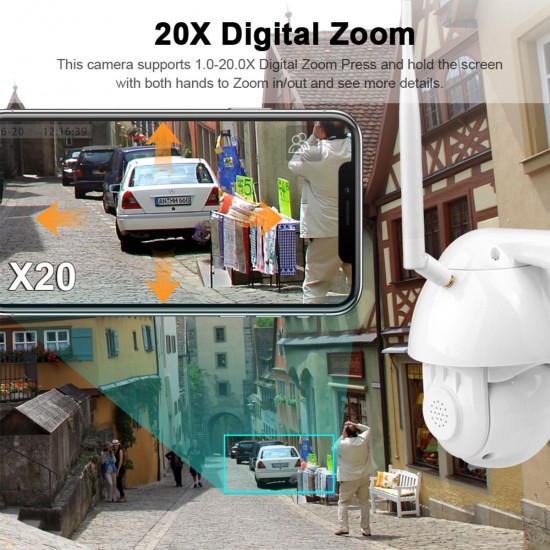 20X Zoom HD 1080P 200W IP Camera PTZ Network HD Surveillance Camera Wireless Phone Remote Rotary Dome Camera