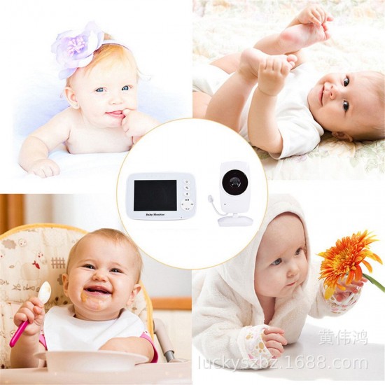 3.2 inch LCD Baby Monitor Nanny Temperature Monitoring Lullaby 2 Way Audio IR Night Vision Security Temperature Camera IP Camera
