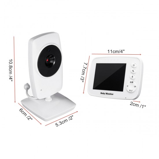 3.2 inch LCD Baby Monitor Nanny Temperature Monitoring Lullaby 2 Way Audio IR Night Vision Security Temperature Camera IP Camera 3.2 inch LCD Baby Monitor Nanny Temperature Monitoring Lullaby 2 Way Audio IR Night Vision Security Temperature Camera IP Camera