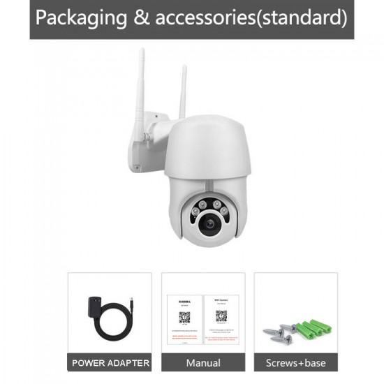 360 Degree 4LEDs Light IR Night Vision IP Camera Dual Antenna Support AP Hotspot Waterproof Outdoor PTZ Camera