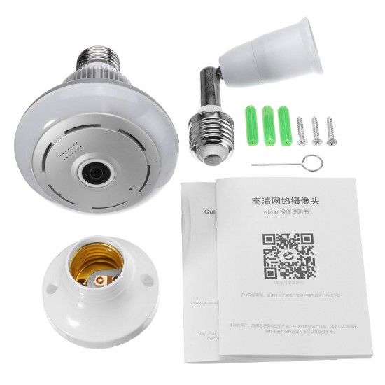 360° WiFi Wireless Panoramic 960P Fisheye Light Bulb IP Camera Lamp APP Control 360° WiFi Wireless Panoramic 960P Fisheye Light Bulb IP Camera Lamp APP Control