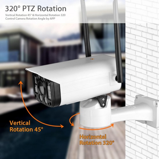 4X Zoom Full Color 1080P WiFi PTZ IP Camera Night Vision Two Way Audio CCTV Outdoor SD Card IR 50M