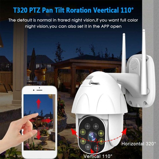 5X Digital Zoom 1080P PTZ WiFi IP Camera Outdoor Speed Dome Wireless Security Camera Pan TiltNetwork Surveillance CCTV