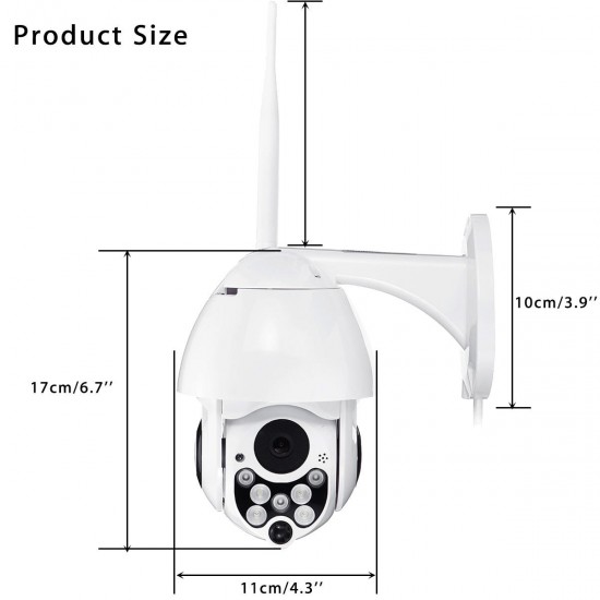 5X Zoom Pan Tilt 2MP HD WiFi IP Security Camera 7 LEDs Infrared Night Vision Outdoor Waterproof