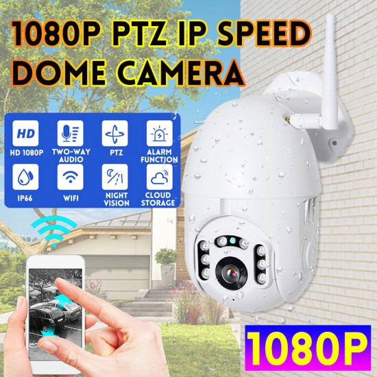 5x Zoom 1080P HD PTZ IP WiFi Speed Dome Camera IP66 WIFI Night Vision Security