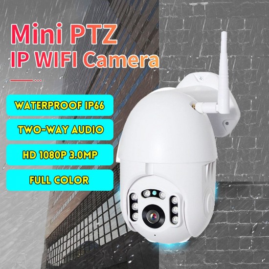 5x Zoom 1080P HD PTZ IP WiFi Speed Dome Camera IP66 WIFI Night Vision Security