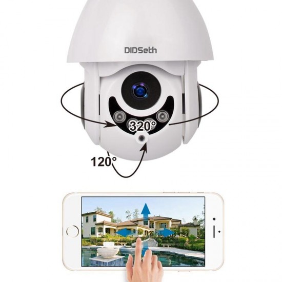 1080P 2MP Mini IR-cut PTZ Waterproof IP Camera For Home Security Support Night Vision