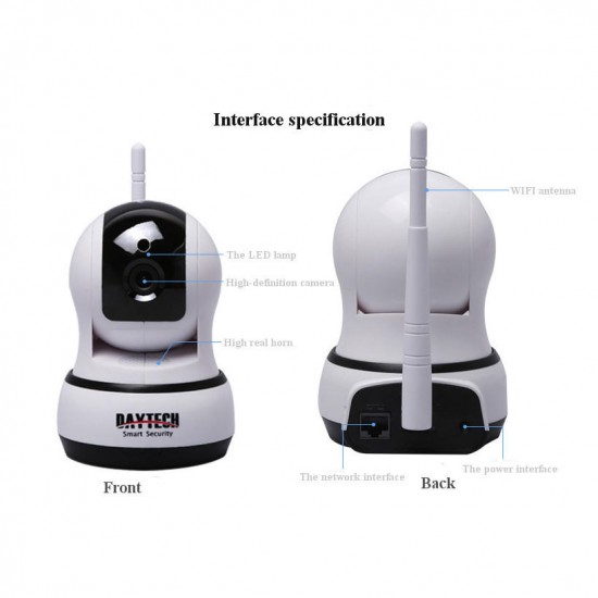 DT-C102B WiFi IP Home Surveillance Camera Baby Monitor Two Way Intercom Day Night Vision 720P HD Fre