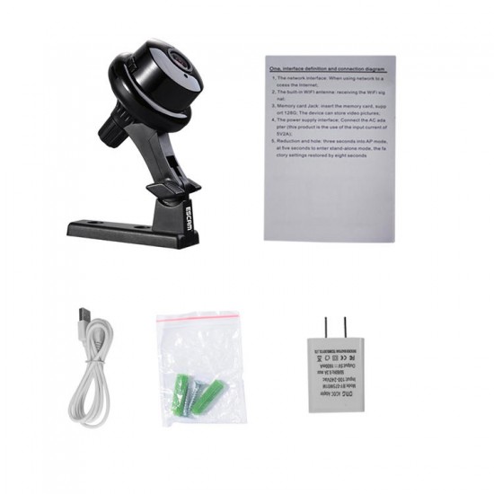Button Q6 Mini 1080P IP Night VIsion WiFi Camera Supportto 128GB Card Motion Detect Audio Button Q6 Mini 1080P IP Night VIsion WiFi Camera Supportto 128GB Card Motion Detect Audio