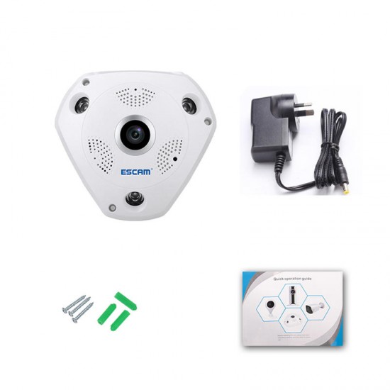 Fisheye Camera Support VR QP180 Shark 960P IP WiFi Camera 1.3MP 360 Degree Panoramic Infrared Night Vision Camera