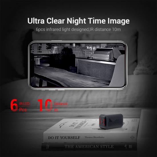 G16 1080P Mini WiFi Night Vision Battery Camera with Audio Support AP Hotspot 64GB Card Video Recorder
