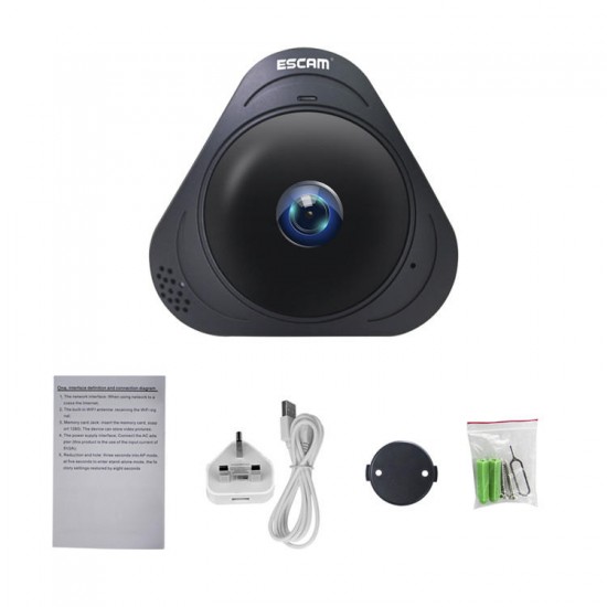 Q8 960P 1.3MP 360 Degree VR Fisheye WiFi IR Infrared IP Camera Two Way Audio Motion Detector Q8 960P 1.3MP 360 Degree VR Fisheye WiFi IR Infrared IP Camera Two Way Audio Motion Detector
