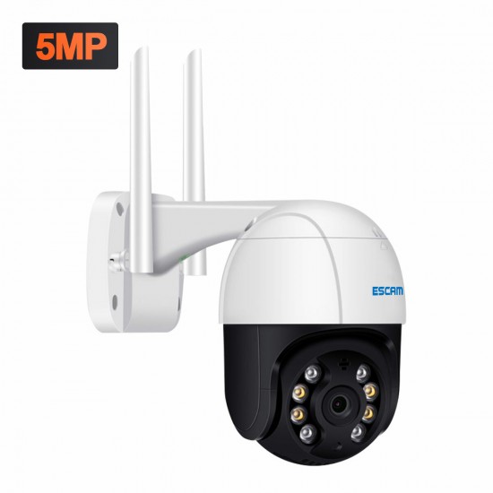 QF518 5MP Pan/Tilt AI Humanoid Detection Auto Tracking Cloud Storage Waterproof WiFi IP Camera with Two Way Audio Night Vision