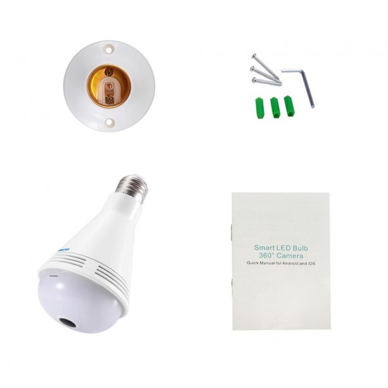 QP137 IP Camera WiFi 2MP HD 1080P 360 Degree Panoramic bluetooth Speaker Bulb Security Camera QP137 IP Camera WiFi 2MP HD 1080P 360 Degree Panoramic bluetooth Speaker Bulb Security Camera