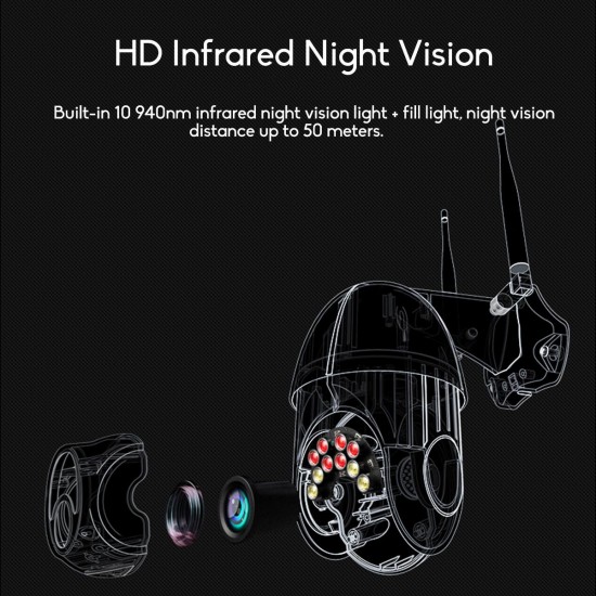 10LED 5X Zoom HD 2MP IP Security Camera WiFi Wireless 1080P Outdoor PTZ Waterproof Night Vision ONVIF 10LED 5X Zoom HD 2MP IP Security Camera WiFi Wireless 1080P Outdoor PTZ Waterproof Night Vision ONVIF